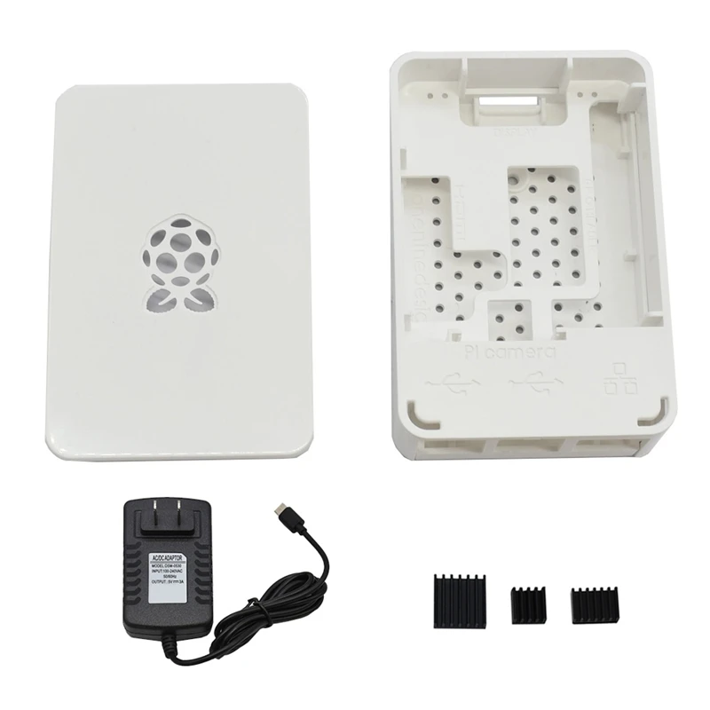 Для Raspberry Pi ABS чехол Корпус коробка V4 с радиатором+ 5 V/3a Питание для Raspberry Pi 4B