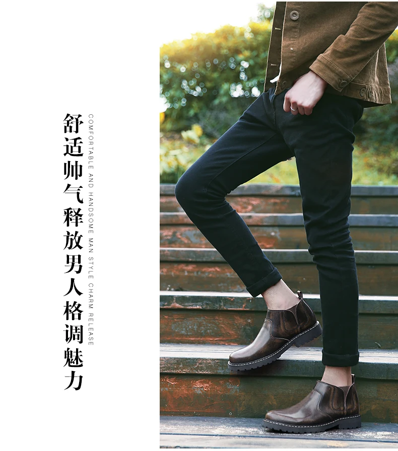 Модельные туфли из натуральной кожи в стиле ретро; Мужская Роскошная обувь для отдыха; мужские Ботильоны; официальная обувь; слипоны; цвет коричневый, серый; сезон осень