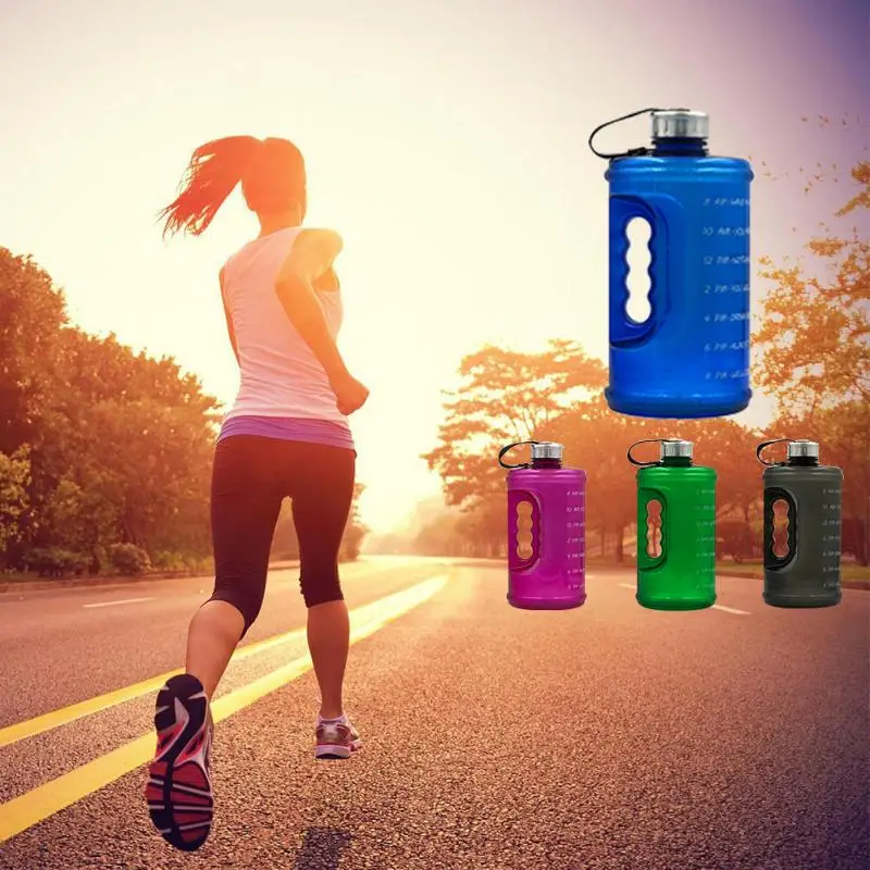 

2.2L Large Water Bottle Large Capacity Kettle Outdoor Sports Gym Fitness Water Bottle With Time Marker for Training Camping