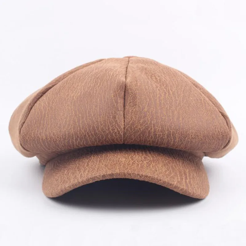 SHALUOTAOTAO унисекс качественные береты из искусственной кожи Snapback осень зима мода художника восьмиугольная шапка для мужчин и женщин Gorras