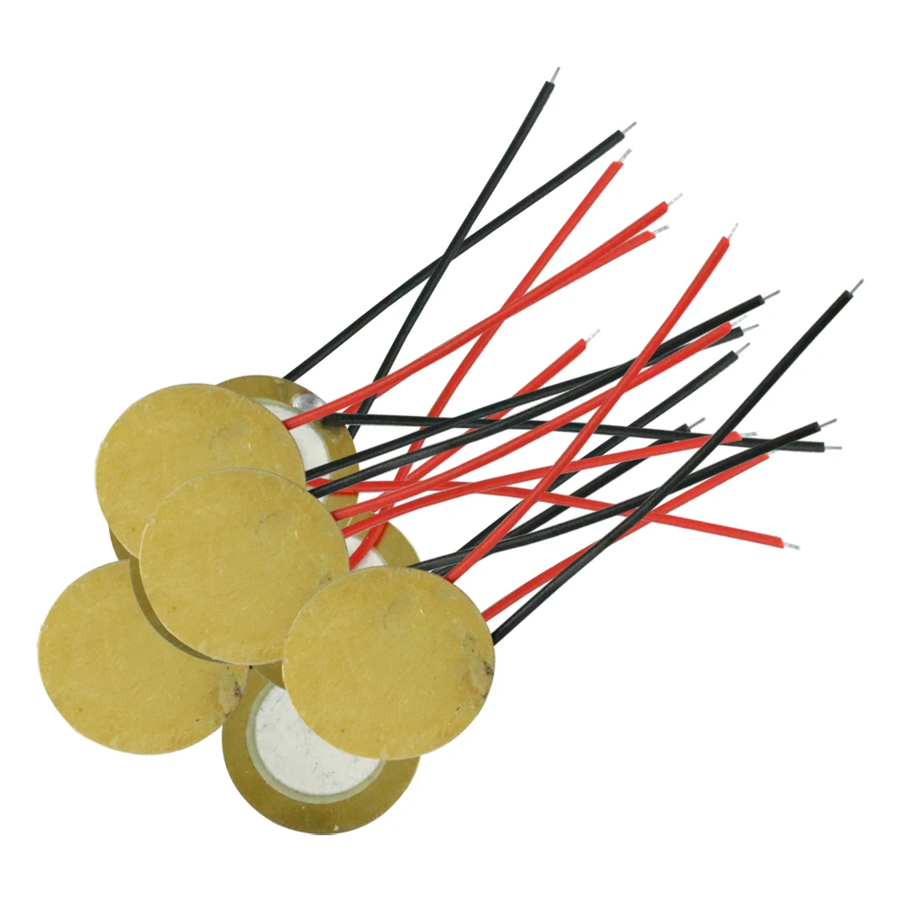 5pcs/lot 12mm ~ 27mm Piezo Elements buzzer Sounder Sensor Trigger Drum Disc With Wire Copper buzzers For Arduino | Электроника