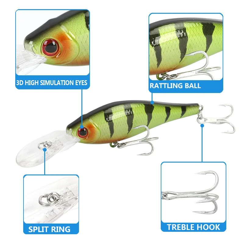 Bassland гольян длинный язык бас Щука Карп Walleye форель 100 мм пластиковый Воблер для