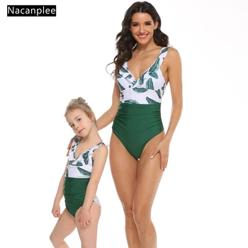 

NACANPIEE Mother And Daughter Swimsuit Bikini Summer Mommy And Me Swimwear Family Matching Clothes Mom Daughter Bathing Suit