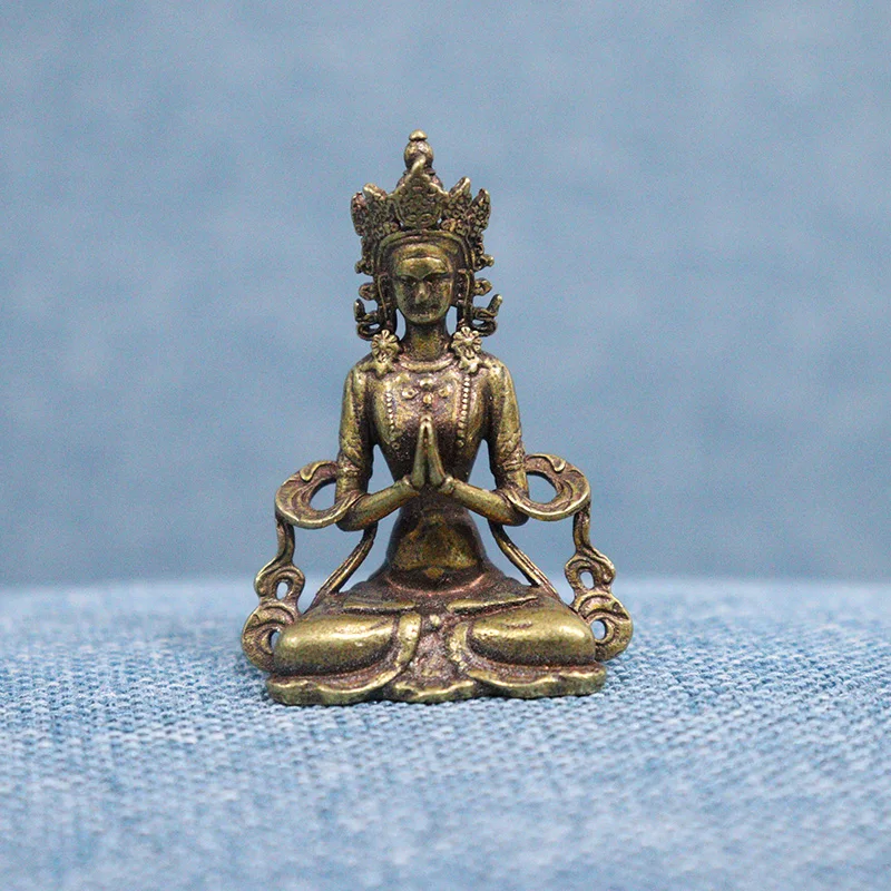 Solid Copper Mini Guanyin Buddha Statue (2)