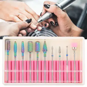 

10pcs/Set Nail Drill Bit Grinding Alloy Head kit Nail Art Sanding Polishing Dead Skin Removal Manicure Head Replacement Tool