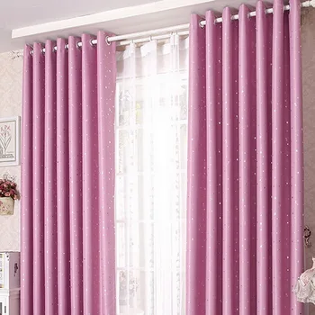 

Hot Sale Shiny Stars Children Printing Perforated Finished Curtains for living room Blackout Cortinas For Kids Boy Girl Bedroom