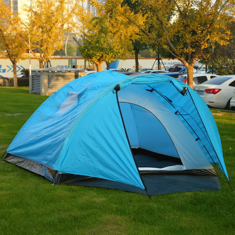 

Double Layer Camping Tent Windproof Storm-Proof Tent Double Door Camping Casual Tent
