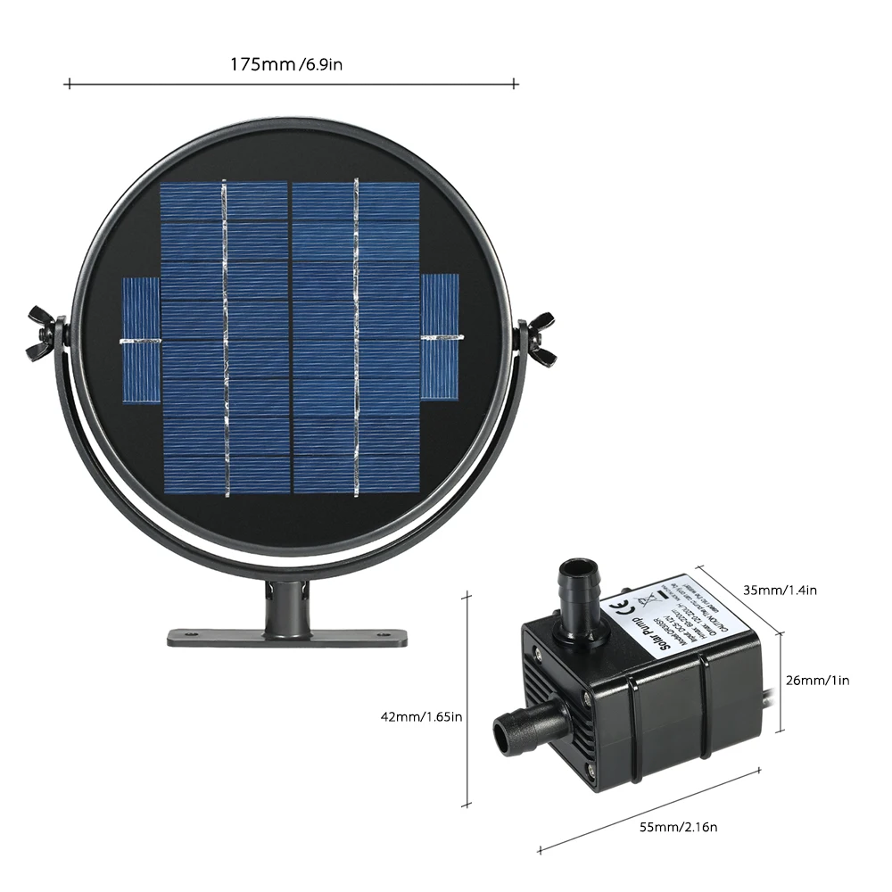 New Solar Power Water Floating Fountain Pump Pool Garden Kit for Bird Bath Pond Pull 190L/H 170cm Lift 9V 2W/3W | Обустройство дома