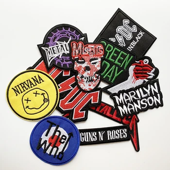 

10 PCS Band Patch rock band for Clothing Iron on Embroidered Sewing Applique Cute Sew On Fabric Badge DIY Apparel Accessories