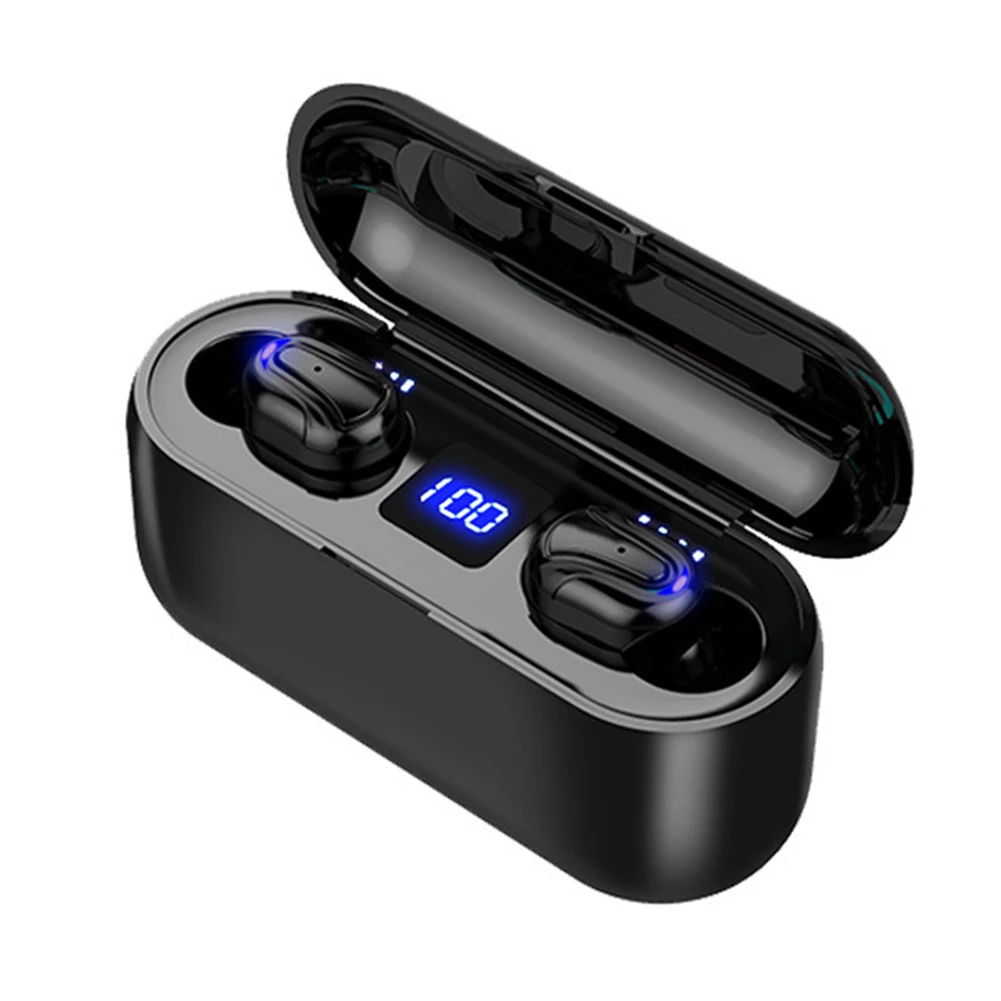 Bluetooth 5,0 наушники беспроводной светодиодный водонепроницаемый стерео портативный для спорта SGA998 - Цвет: Black