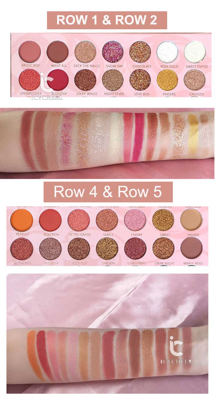 Creamy Eyeshadow Palette 35 Colors Pressed Pigment Eye Shadow Palette Easy To Wear Glitter Shadows Eye Makeup Palette focallur