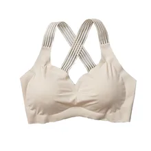 Дышащие льда, шелковое платье с кружевами для девочек; спортивный бюстгальтер для девочек переходного Для женщин спортивный бесшовный мягкий Беспроводной Нижнее белье женские удобные бюстгальтер с эффектом пуш ап эластичный# YL5