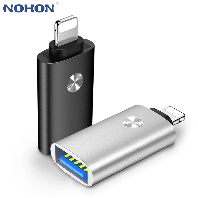 Адаптер USB Lightning NOHON на OTG для iphone 11 Pro XS MAX X 6 6S 7 8 Plus iOS 12 13|Переходники и адаптеры| |