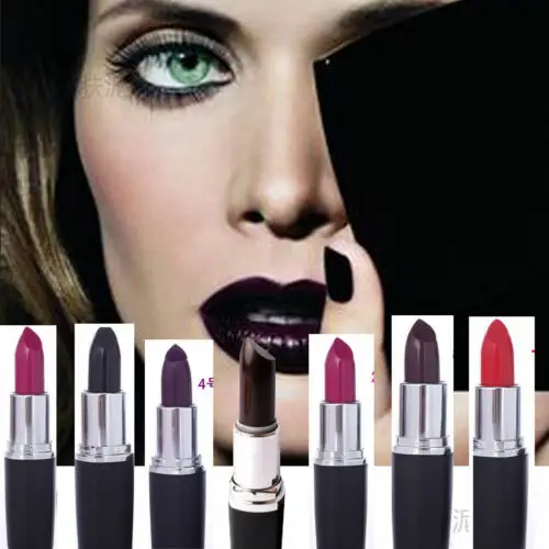 8 color matte lipstick black punk wind goth velvet waterproof durable
