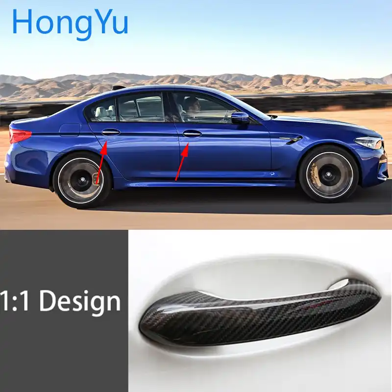Для BMW M5 2018 2019 2020 Авто Внешняя крышка из углеродного волокна для дверных ручек