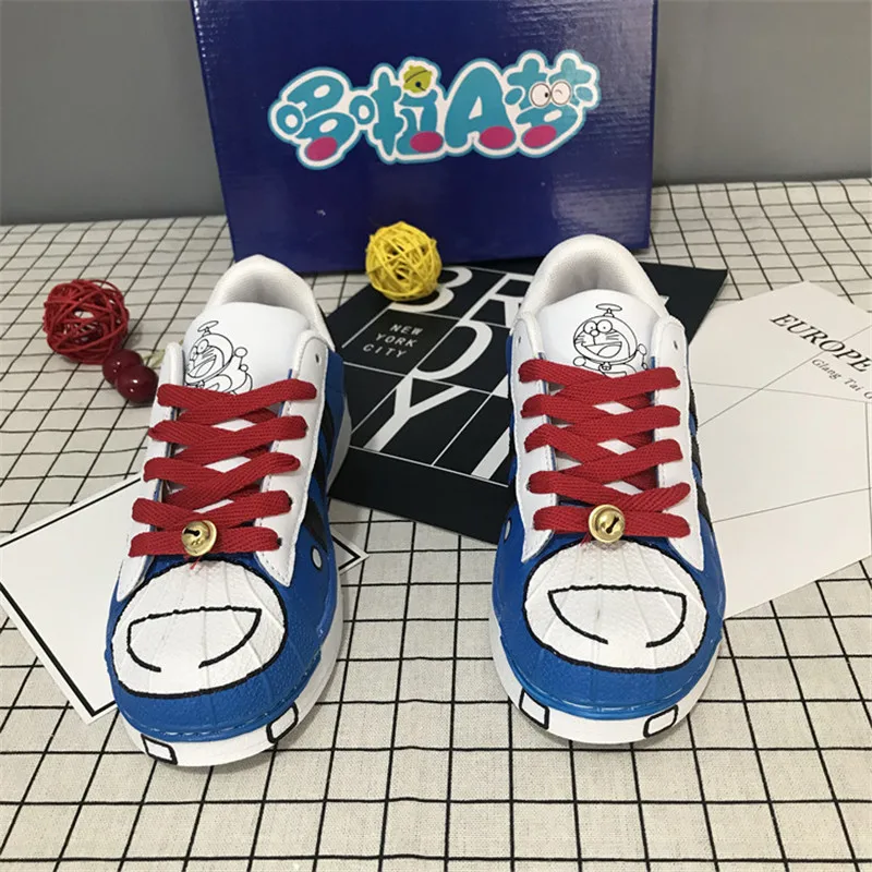 Кроссовки Doraemon в стиле аниме Харадзюку женские школьные кроссовки для