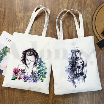 

Harry Styles Fine Line Aesthetic Graphic Hipster Cartoon Print Shopping Bags Girls Fashion Casual Pacakge Hand Bag