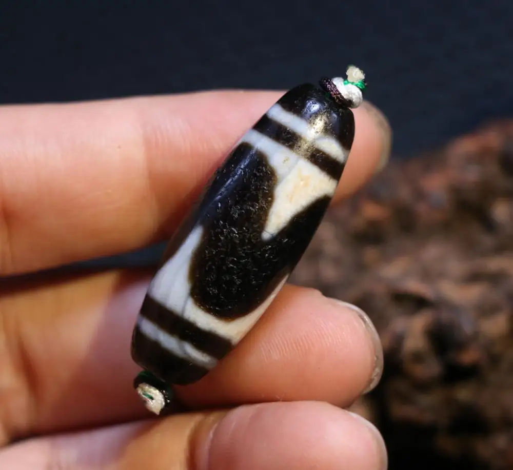 

AL Treasure Magic Power Tibetan old Agate Sharp Tiger Tooth dZi Bead Amulet Fit For Making Bracelet Talisman Timestown UPD22Asw