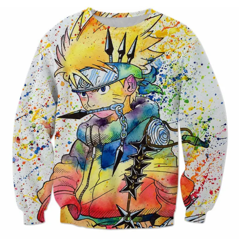 

Classic Anime Naruto 3D Printed Sweatshirts Ninja Way Hoodies Men Long Sleeve Outerwear Crewneck Pullovers Plus Size 5XL
