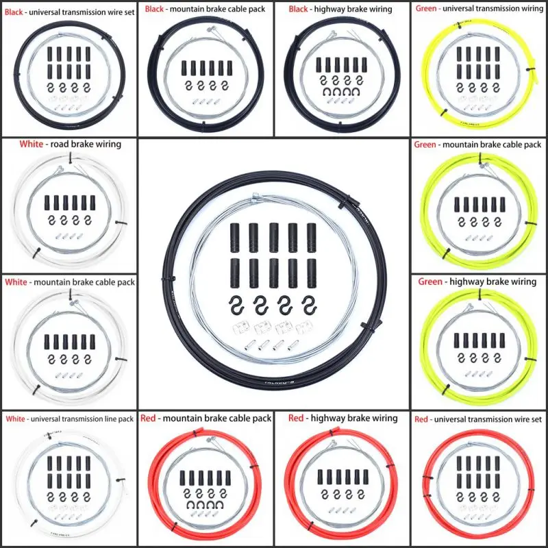 Трансмиссионный тормоз, комплект, Проволочная трубка, Аксессуары для велосипеда, MTB, велосипедный Универсальный тормоз, трансмиссионный кабель, комплект жгутов