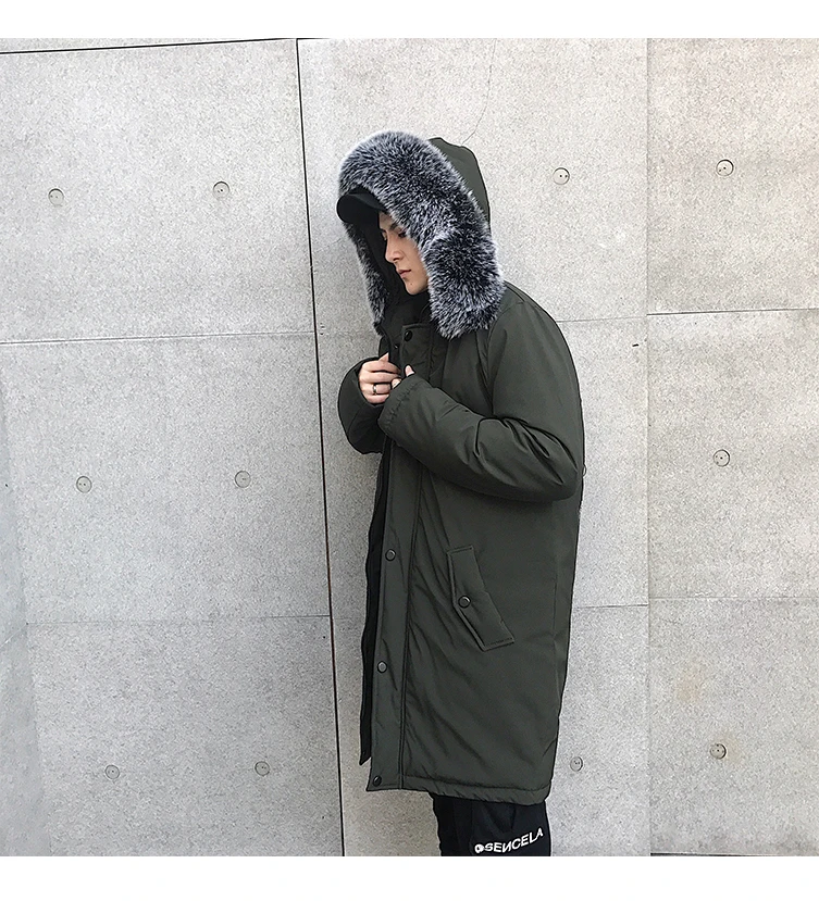 FUODRAO уличная одежда больших размеров, длинные толстые мужские парки в стиле хип-хоп с меховым воротником, верхняя одежда с капюшоном, Harajuku, зимние куртки, пальто J201