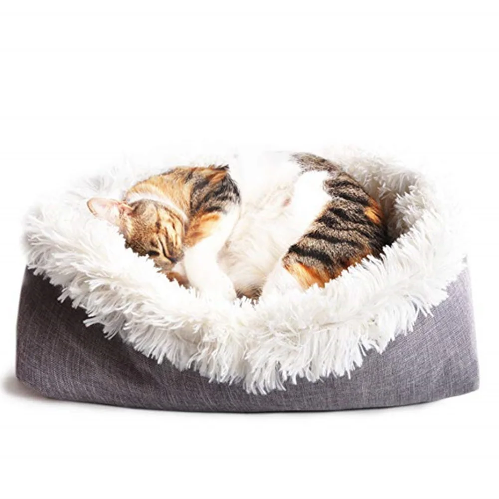 Pet Dog Soft Winter Blanket Lounger Cat Bed Square Dual-use Warm Home Long Plush Puppy Cushion Washable Sleeper Sofa Removable