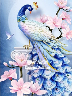 3294 HUACAN 5D Diamond Painting Peacock Animal Embroidery Full Drill Square Home Decoration Handcraft Kit Art - Цвет: 3294