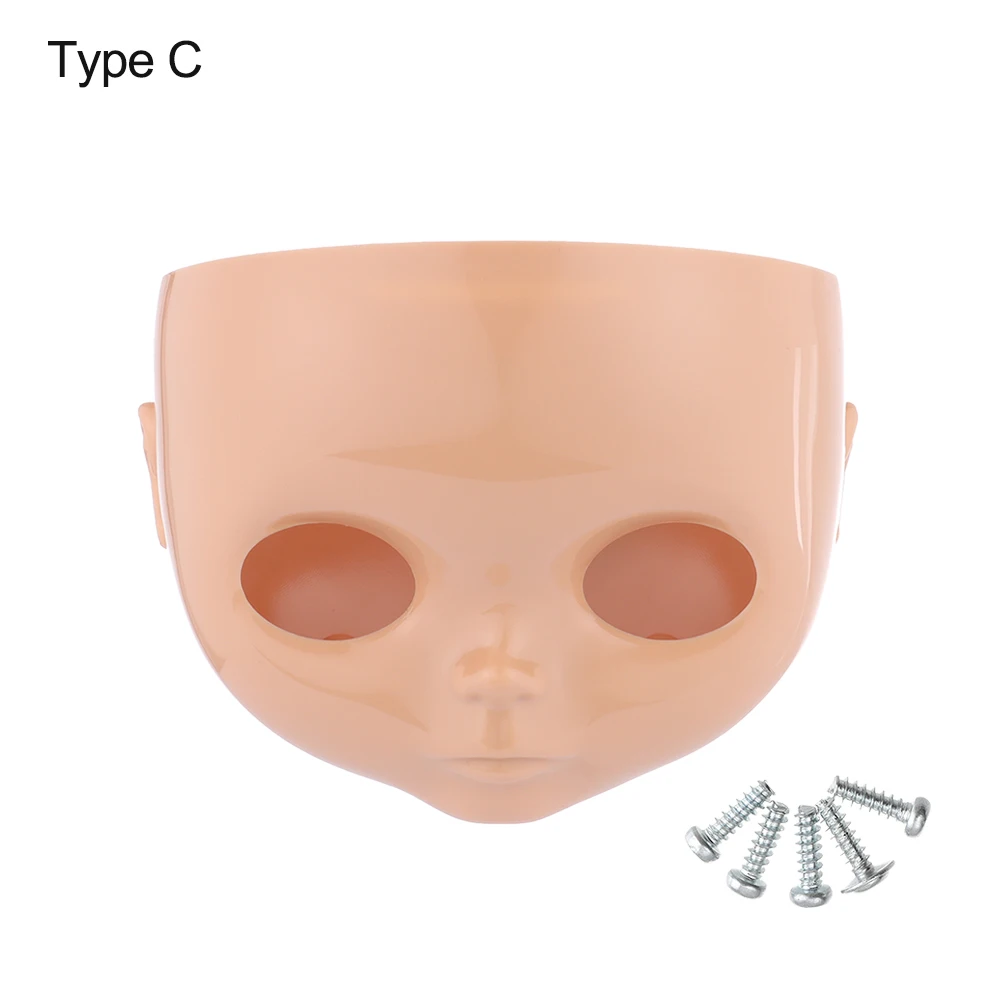 1 PC 1/6 Blyth DIY Doll Factory Dolls Faceplate With Backplate 30cm Plastic Blyth No Makeup Face and Screw Toys Accessories luvabella doll Dolls