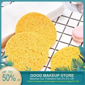 

10pcs Natural Wood Pulp Sponge Cellulose Compress Cosmetic Puff Washing Sponge Face Care Cleansing Makeup Remover Tools