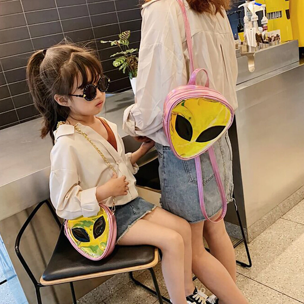 Kids Backpack Children Alien Transparent Jelly Bag Phone Coin Backpack Small Solid Color Backpack Student Phone Coin Bag 828