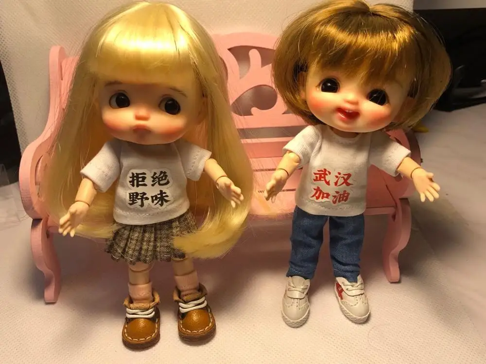 Ob11 baby clothes accessories ob11 short T-shirt 12 point BJD circle is China refueling, Wuhan refueling