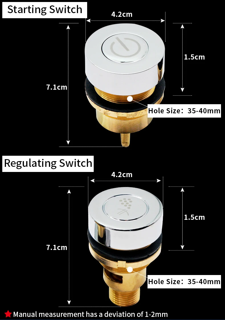Description Picture 4 of itemMassage Bathtub Component Brass Air Switch Water Power Control For Bathroom Bath Tub Spa Accessories