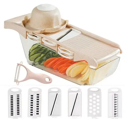 Beige grater Многофункциональные овощи фрукты инструмент картофельный пресс Овощной мандолина ломтерезка, Овощечистка, измельчитель морковки Терка ZXH - Цвет: Beige grater