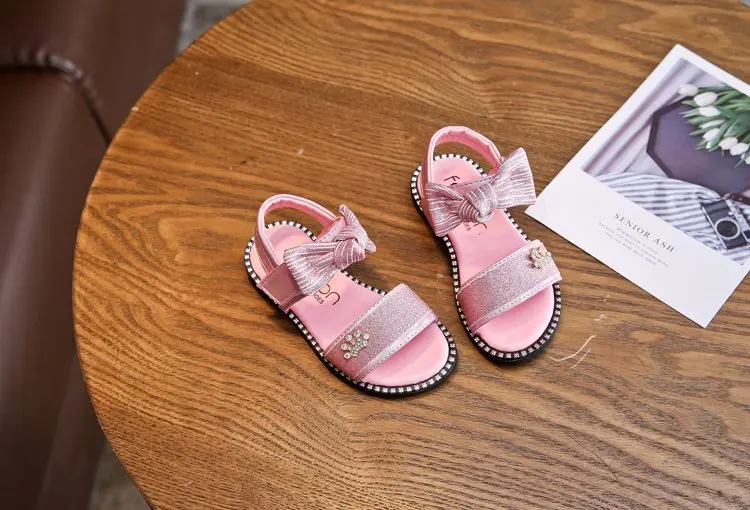 Kids Sandals Girls Shoes New Summer Bowknot Fashion Princess Girls Sandals Children Diamond Sandals For Girls Sneakers