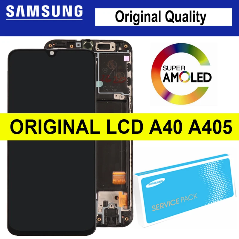 ЖК-дисплей с сенсорным экраном 100% &quotSuper AMOLED для Samsung A40 5 9 A405F дигитайзер в сборе