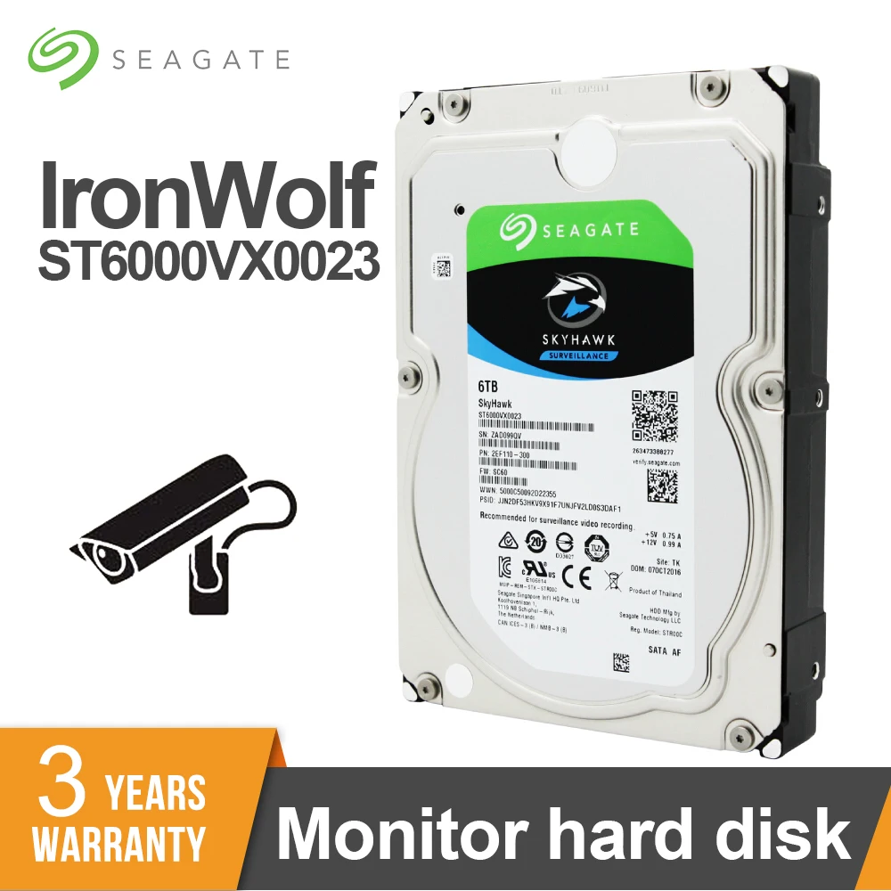 Seagate Surveillance 6 ТБ 7200RPM SATA ГБ/сек. 3 5 дюймов 256 МБ кэш видео HDD внутренний жесткий диск