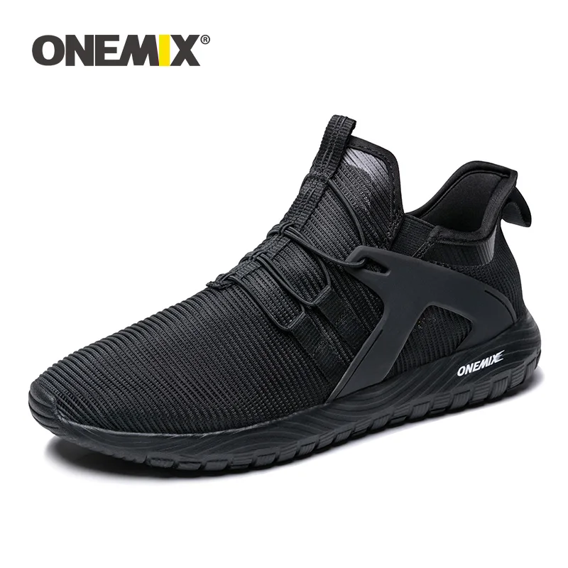 Black ONEMIX/Новинка года; мужские повседневные лоферы; легкие дышащие мужские кроссовки для бега; кроссовки для тренировок и бега - Цвет: Black
