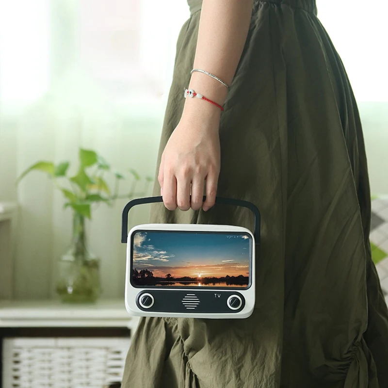 Ретро Мини Bluetooth динамик Мобильный телефон Фильмы ТВ держатель музыкальный плеер портативный беспроводной звуковой ящик для u-диска TF карты