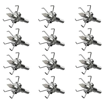 

12Pcs Broadheads 100 Grain Archery Hunting Sharp Judo Hammer Crossbow Compound Bow Arrows Tips