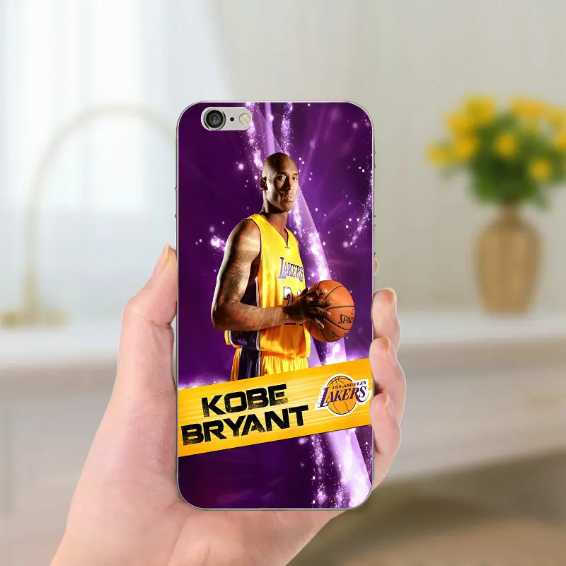 Суперзвезда баскетбола Kobe Bryant Мягкий ТПУ силиконовый чехол тонкий чехол для iPhone 8 7 6 6S Plus X 5 5S SE 5C 4 Чехол Fundas