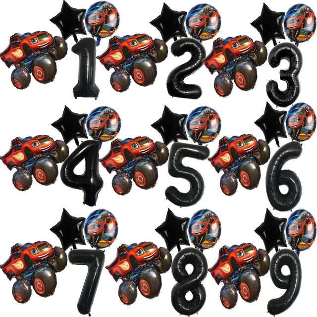 Em promoção! Carro De Corrida Decorações Do Partido Blaze Monstro Máquinas  De Número De Balões De Festa De Aniversário De Meninos Favores Bandeiras Do  Chuveiro De Bebê Suprimentos