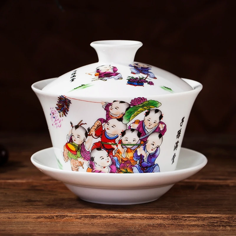 G Style 240 мл Gaiwan керамическая фарфоровая чайная соусница для тарелки Обложка набор пиалы для чая Посуда для чая кухонная посуда для питья мастер рукоделье чашка украшения подарки - Цвет: G Style