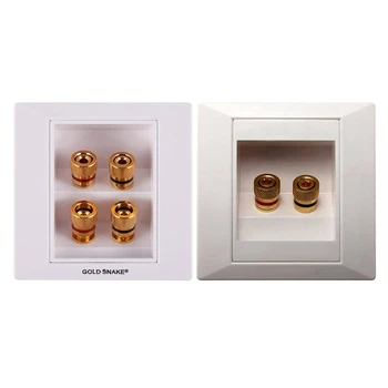 

Hot Sale 2 Pcs Banana Plug Wall Plate Wall Socket Connection Port with 2 Jack Speaker, 1 Pcs 4 Binding Post & 1 Pcs 2 Binding Po