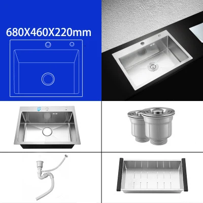 Kitchen sink, a bowl above the udermount assembly table or unit, hand washed, non sewn, 304 stainless steel kitchen sinks - Цвет: 11