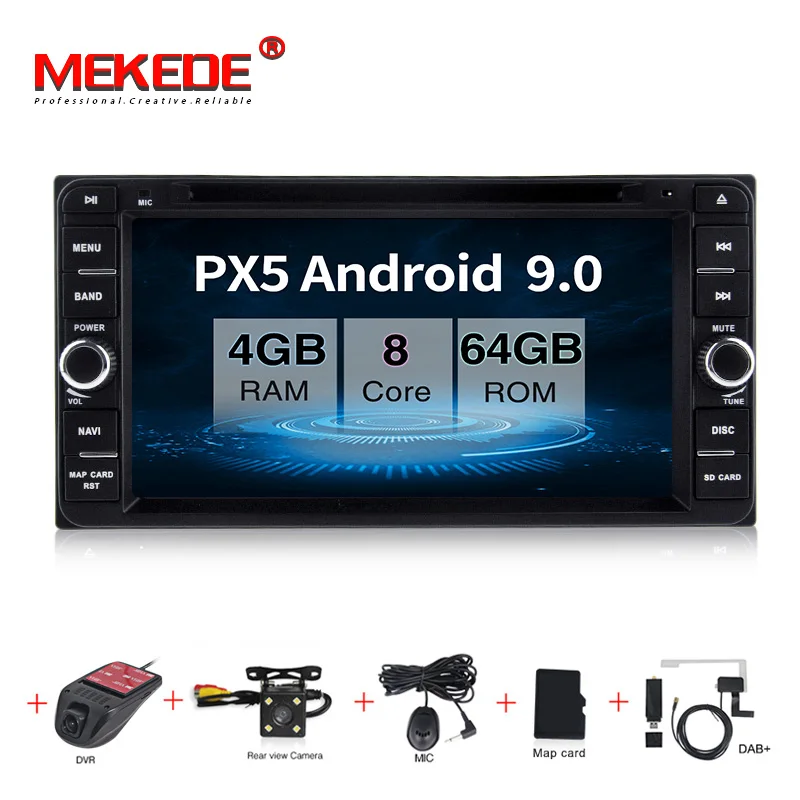 4 ГБ ОЗУ 64 Гб ПЗУ Android 9,0 ips DSP 2 DIN автомобильный DVD gps PlayerFor Toyota авто радио двойной din с gps, BT, рулевое колесо contro