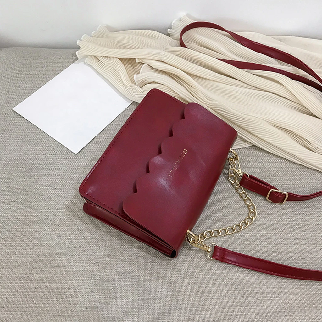 Simple Flap Shoulder Fashion Women Bag Leather Bags Girls Pure Color Mini Messenger Chest Cross Body Handbags Bolsa Feminina 820