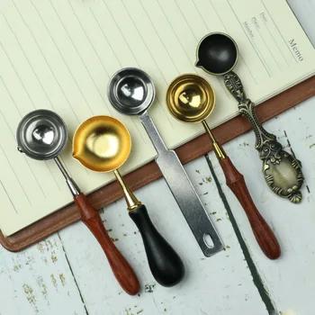 

Practical Sealing Wax Stamps Wooden Handle Sealing Wax Spoon Dedicated Spoons Vintage Quality Sealing Wax Stamps Accessories