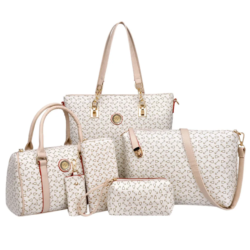 6 шт сумки женские роскошные сумки женские Сумки Дизайнерская кожаная сумка-шоппер через плечо сумки для женщин Дамские ручные сумки большая сумочка