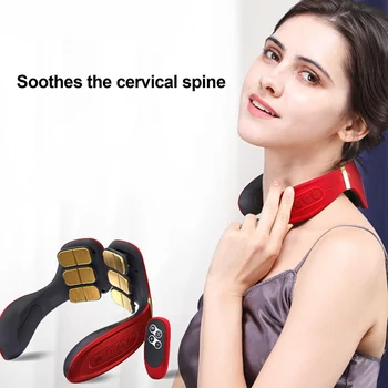 

12 Modes Electric Neck Massager Neck Pulse Back Power Control Far Infrared Heating Pain Relief Tool Health Care Neck Relaxation