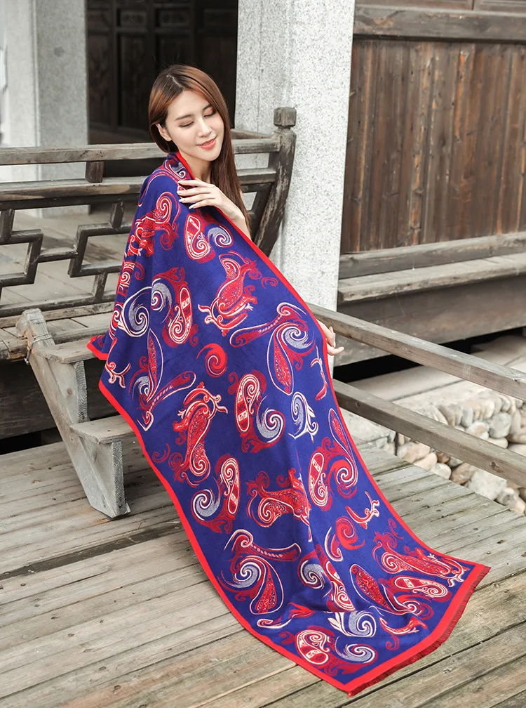 Brand Designer New Women Pashmina Cashmere Scarf Winter Warm Scarf All-Match Shawl Fashion Shawl Scarves Thickening Blanket